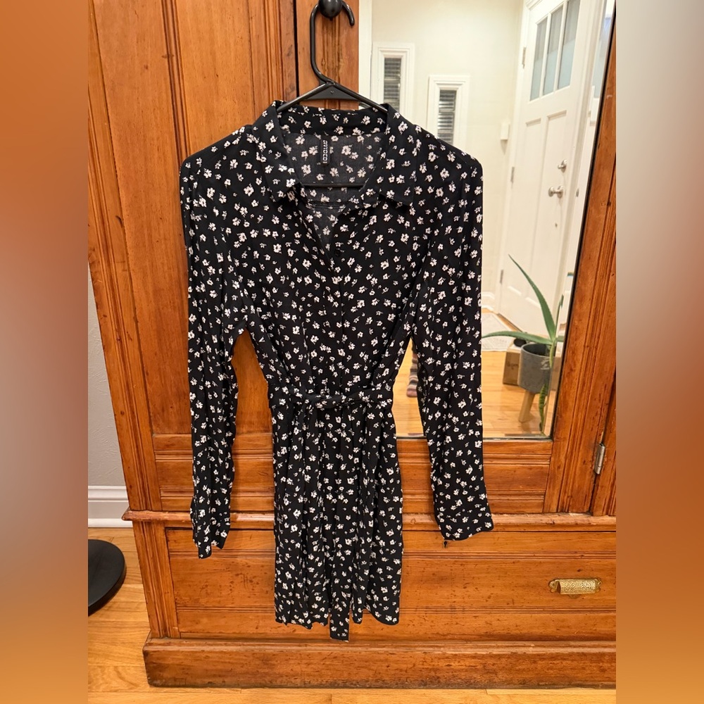 H&M Black and White Floral Dress